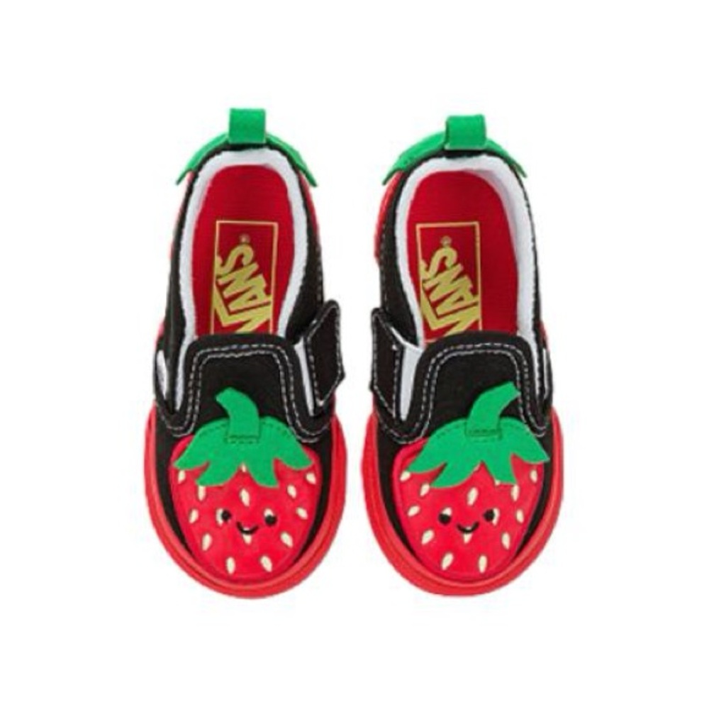 Vans Kids Strawberry Slip-On Sneakers size 8 New